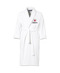 Japan Flag Heart Shape Embroidery Logo with Custom Text Embroidered Bathrobes